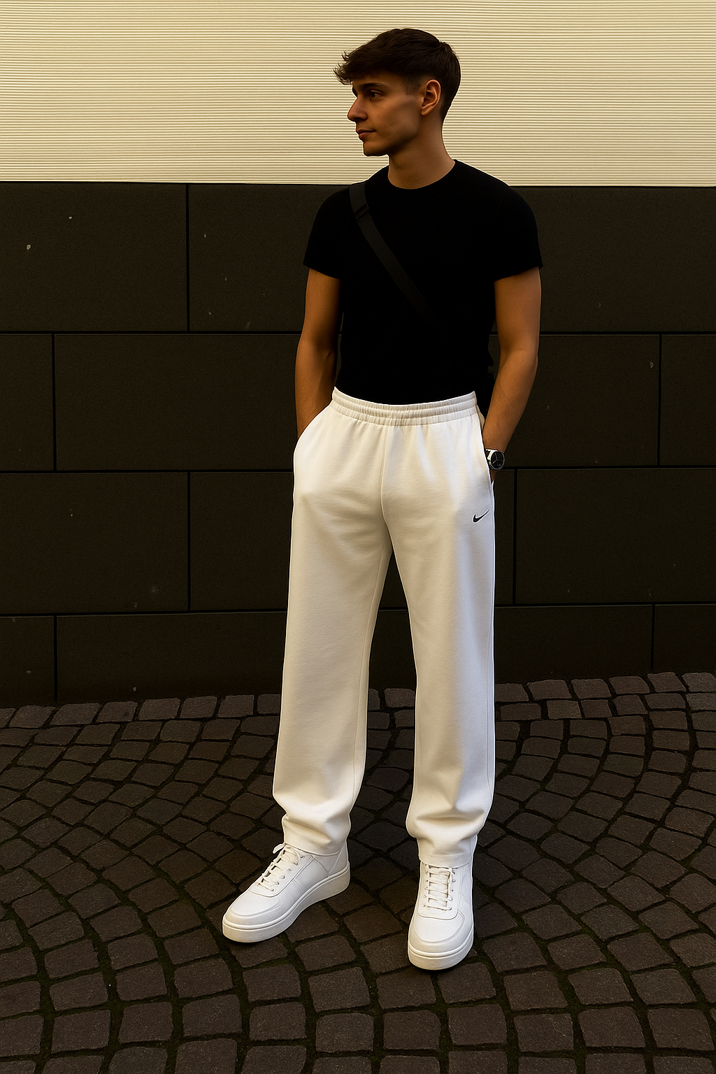 Nike Mirror Wide-Leg Sweatpants – off white – men
