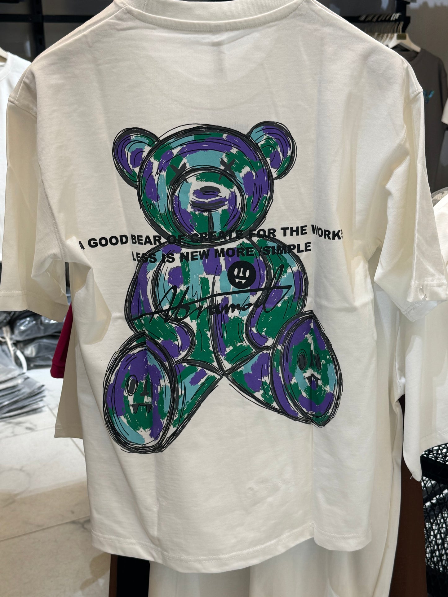 Abnormal Bear Graphic regular T-Shirt – Off White