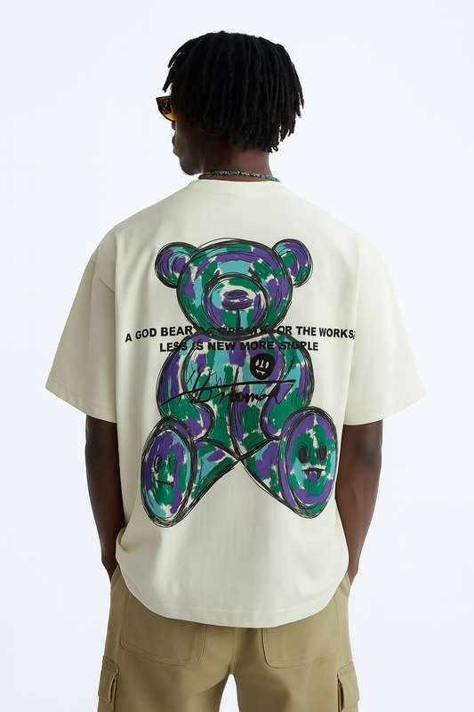 Abnormal Bear Graphic regular T-Shirt – Off White