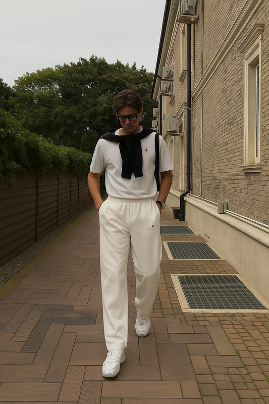 Nike Mirror Wide-Leg Sweatpants – off white – men