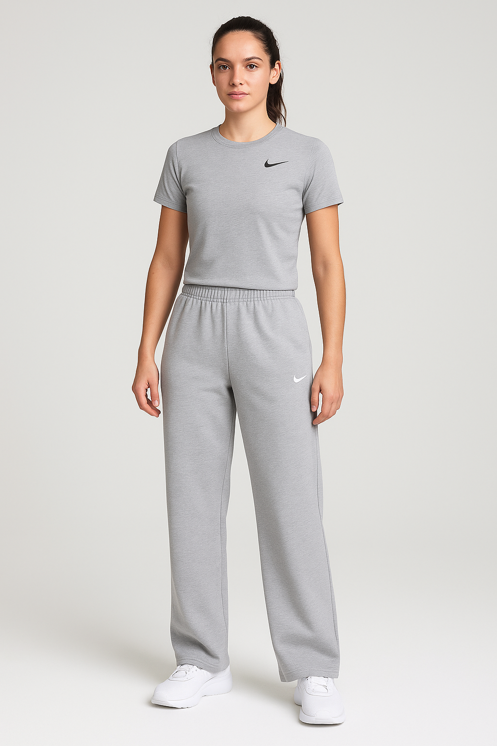 Nike Mirror Wide-Leg Sweatpants – Light Gray – Women