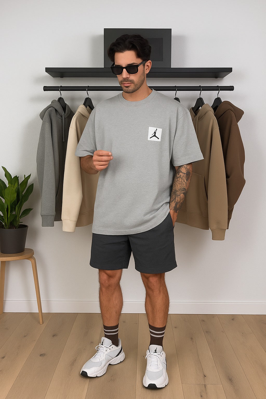 Air Jordan Oversized Mirror T-Shirt – Light Gray