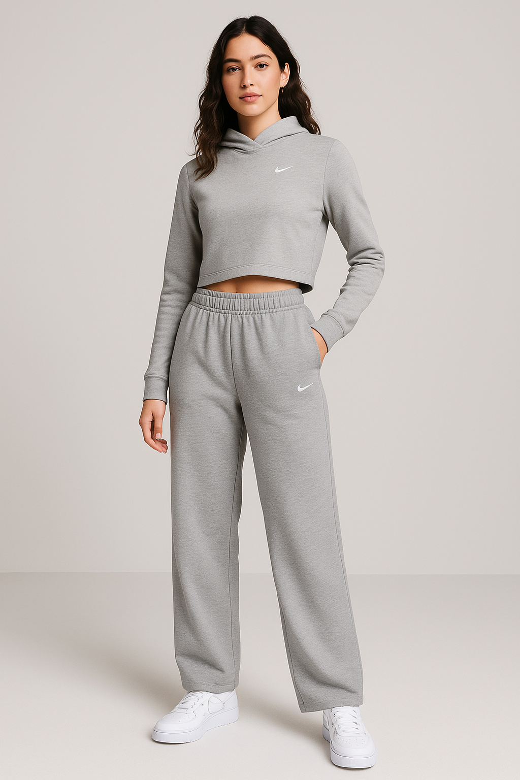 Nike Mirror Wide-Leg Sweatpants Unisex – Light Gray