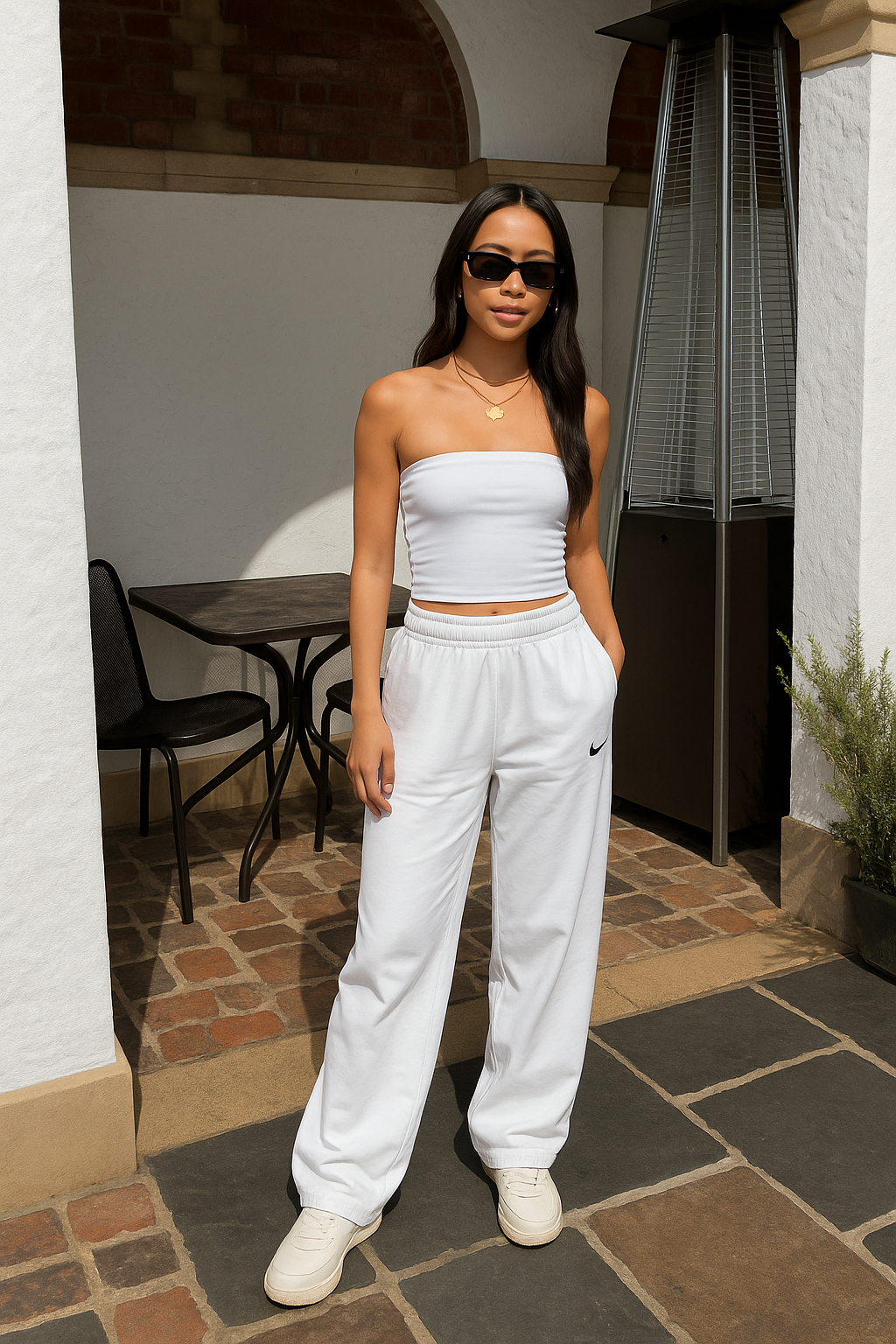 Nike Mirror Wide-Leg Sweatpants – off white – Women