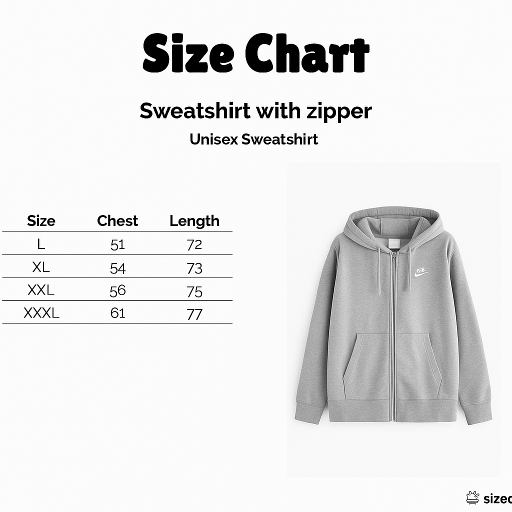 Sweatshirt Zipper hoodie ( men and women )