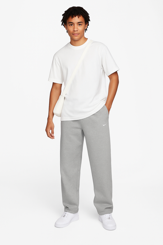 Nike Mirror Wide-Leg Sweatpants – Light Gray